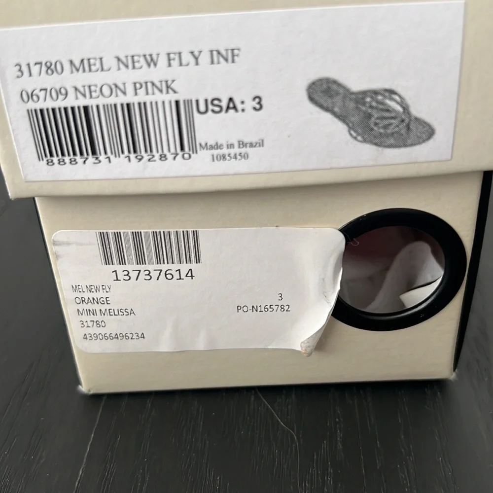 NWT Mini Melissa Harmonic flip flop new fly sandal size 3 - Picture 12 of 12